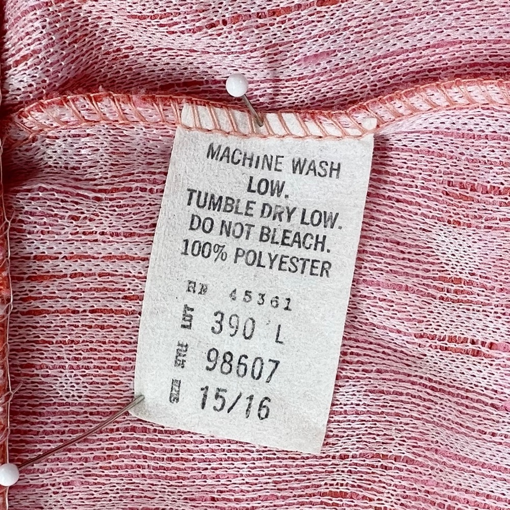 Vintage Cropped Length Pink and Orange Textured Capris Pants - Picture 7 of 12